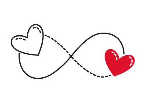 Endless love doodle flat style love isolated icon symbol of love Stock Illustration
