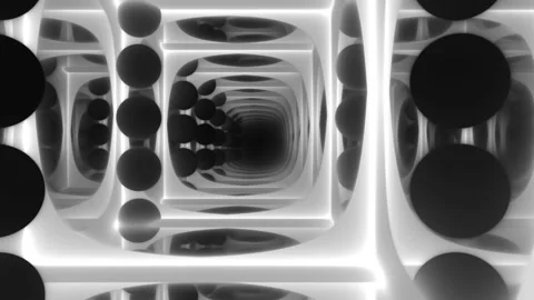 Endless Mirror Room Kaleidescopic Boxes Forever Stock Footage 143893195