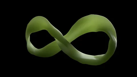 An endless Mobius strip band loop rotate on black background Stock Footage 302501116