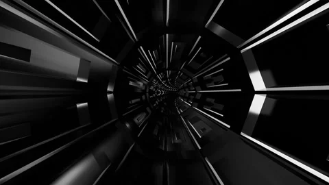 Endless movement inside abstract dark round tunnel 3d render looped animation Video stock 304650190