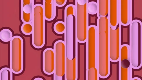 Endless movement pattern of colored geometric shapes 3d render loop animation HD Stock Footage 171112554