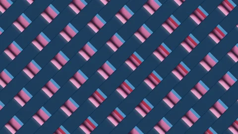 Endless moving geometric background of rounded rectangles. 3d rendering 4K UHD Stock Footage 153523190