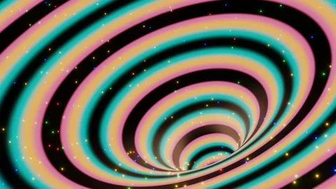 An endless multicolored funnel into the abyss with multicolored particles. Video stock 165530913