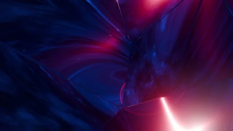 Endless nebula mirror tunnel, seamless 3d animation Stock Footage 273178259
