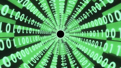 Endless neon lights cyber data vr tunnel motion graphics illustration background Stock Illustration