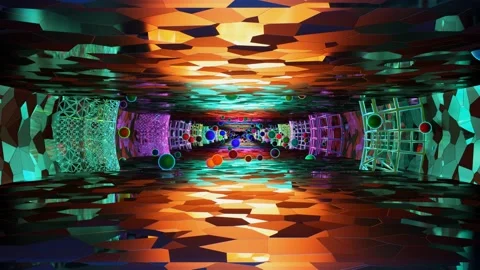 Endless Neon Tunnel VJ Loop Stock Footage 202290453