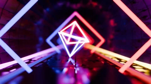 Endless Neon Tunnel VJ Loop Stock Footage 288019824