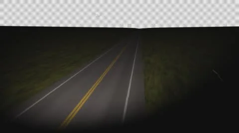 Endless Night Road With Alpha Stock Footage 58932820