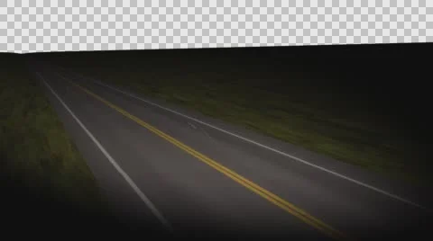 Endless Night Road With Alpha V3 Stock Footage 58932809