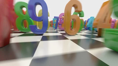 Endless numbers flight Stock Footage 50924593