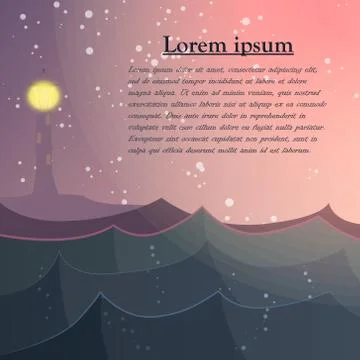 Endless ocean. Vector illustration. Stock Illustration