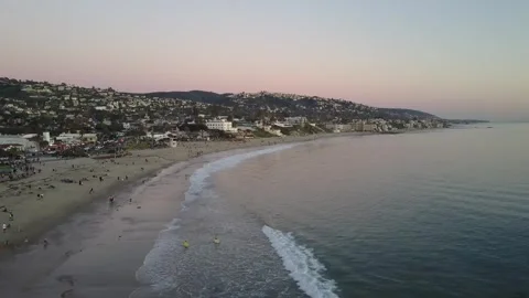 Endless Ocean View from Laguna Beach at Sunset Stock Footage 300850325