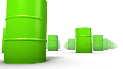 Endless Oil Drums low angle loop (Green) Stock Footage 31213208