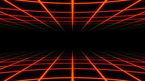 Endless Orange Grid Moving into Infinity 库存影片 303236004