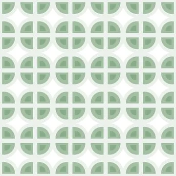 Endless Ornamental pattern of simple geometric shapes in trendy light green hues 스톡 일러스트