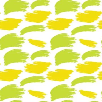 Endless pattern of Bright colorful brush strokes in trendy spring greens and Illustrazione stock