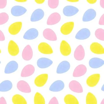 Endless pattern of bright colorful Easter eggs in trendy soft hues. Happy Easter Illustrazione stock