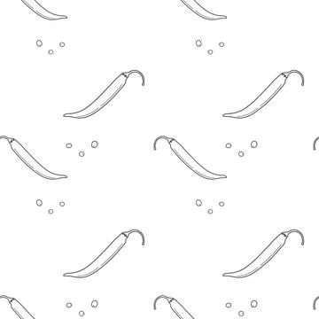 Endless pattern of chili pepper and peppercorns. Spices of Latin American Illustrazione stock