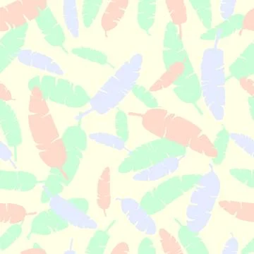 Endless pattern with colorful palm trees branches Stock Illustration