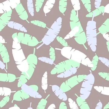 Endless pattern with colorful palm trees branches Stock Illustration