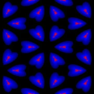 Endless pattern of dark blue hearts in which the fire is burning Stock Illustration