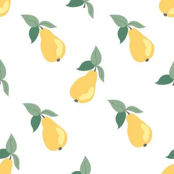 Endless pattern with pears on a white background Stock Illustration