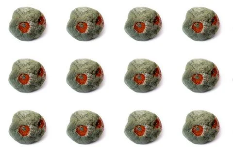 Endless pattern of rotten tangerine on isolated white background. Stock Photos