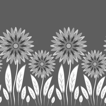 Endless pattern on a square background - stylized magical flowers, summer flo 스톡 일러스트