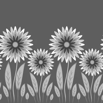 Endless pattern on a square background - stylized magical flowers, summer flo Stock-Illustration