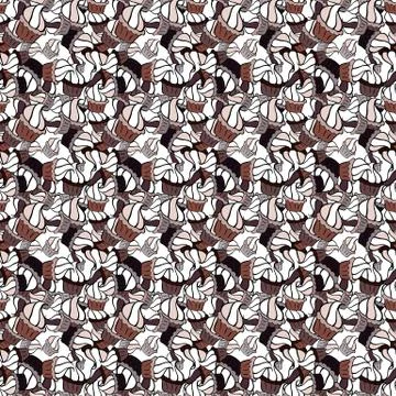 Endless pattern, white, black and brown background. White, black and brown color 스톡 일러스트