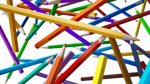 Endless pile of coloring pencils falling down. 動画素材 123700209