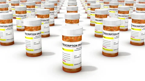 Endless Pill Bottles vertigo effect Stock Footage 30768797