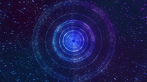 An endless pink-blue circle of luminous points. cyber technology science Stock Footage 162552404