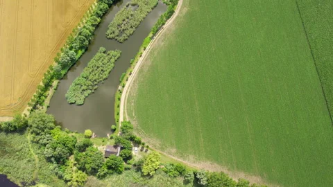 Endless plain agricultural lands creating patchwork viewed from above 스톡 동영상 262903447