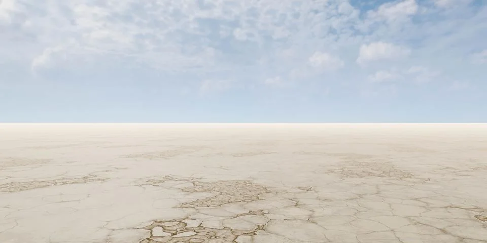 Endless plains under blue sky 3d render illustration Stock Illustration