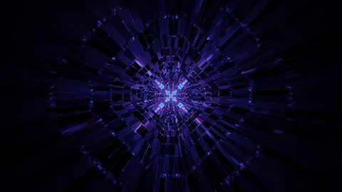 Endless Polygonal Dark World Tunnel 4k uhd 3d illustration background Stock Illustration