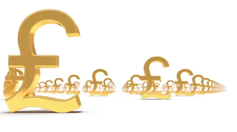 Endless Pound Symbols low angle loop  Stock Footage 40402664