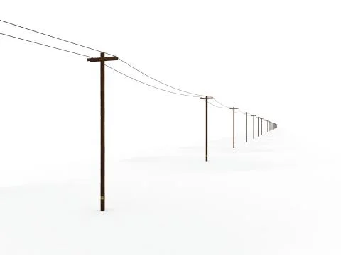 Endless power poles Stock Illustration