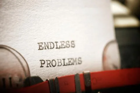 Endless problems text Stock-Fotos