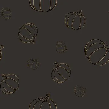 Endless pumpkin pattern on grey halloween background Stock Illustration
