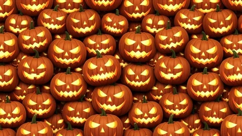 Endless Pumpkins Jack Lantern Looped Stock Footage 316467055