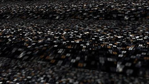 Endless quantity of numbers flying and blinking in digital space. Animation Illustrazione stock