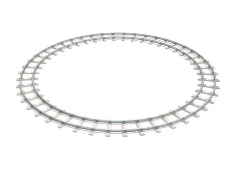 Endless railway Circle shaped 3D Illustration