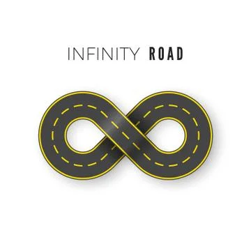 Endless realistic road in shape of infinity sign. Graphic transportation conc Stock Illustration