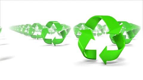 Endless Recycle symbols front view loop Stock Footage 27290159