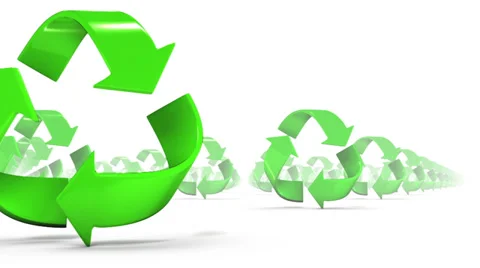 Endless Recycle symbols low angle loop Stock Footage 27347586