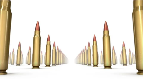 Endless Rifle Bullets low angle loop Stock Footage 32935892