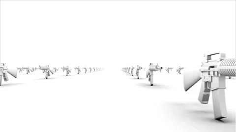 Endless Rifles front view loop Stock Footage 31908604