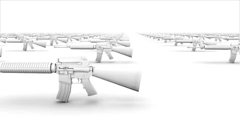 Endless Rifles side view loop Stock Footage 31908626