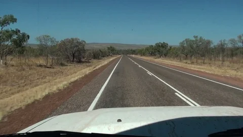Endless Road in Australia, Point of view with a hand held camera Stock Footage 73919355
